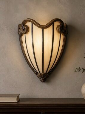 Elegant Mother of Pearl Bronze Cream and Brown Decorative Wall Accent